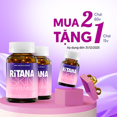 Combo 2 hộp RITANA trắng da mờ sạm nám 60 viên tặng hộp 15 viên