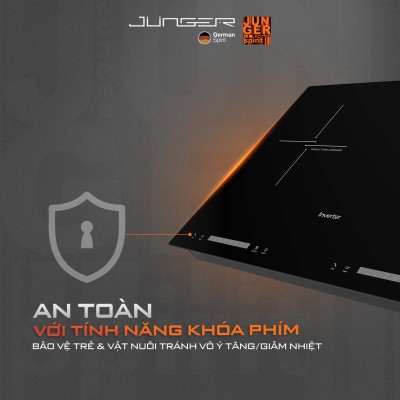 Bếp từ đôi Junger CEJ-201-II 4000W Tích hợp khóa phím an toàn Hàng Chính Hãng Bảo Hành 36 Tháng