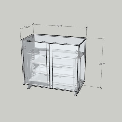 [Happy Home Furniture] MAVIS, Tủ đựng đồ 2 cánh mở , 86cm x 42cm x 78cm ( DxRxC), TCM_157