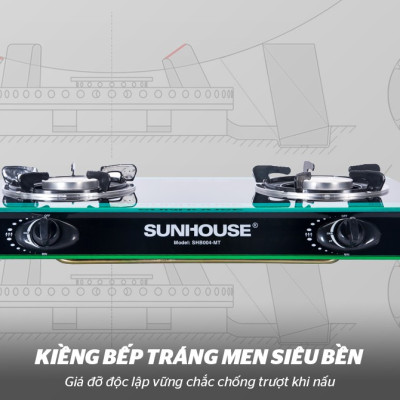 Bếp Gas Hồng Ngoại Đôi Sunhouse SHB004MT - Hàng chính hãng