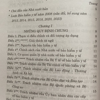 Luật Bảo Hiểm Y Tế Năm 2008 ( Sửa đổi, bổ sung năm 2013, 2014, 2015, 2018, 2020,2023 )