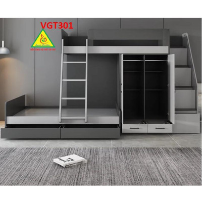 Giường tầng hiện đại tích hợp tủ áo VGT301 - Nội thất lắp ráp Viendong Adv