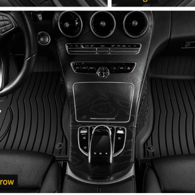 Thảm lót sàn xe ô tô Mercedes C 2022 - nay Nhãn hiệu Macsim 3W chất liệu nhựa TPE đúc khuôn cao cấp - màu đen