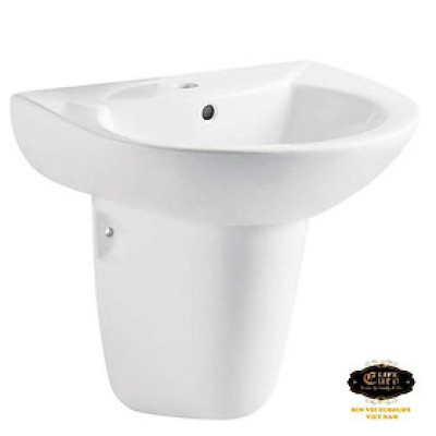 Chậu Lavabo sứ men Nano tuyết chân treo Eurolife EL-LVB01 (Trắng)