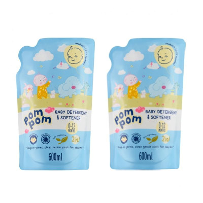 Nước giặt xả cho bé Pom Pom Newborn túi 600ml