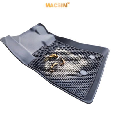 Thảm ô tô sd3 2 lớp dạng lưới lục giác Volkswagen Viloran màu đen - bề mặt cao su siêu sạch - Macsim