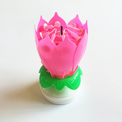 Nến sinh nhật nở hoa và phát nhạc V.2 - Màu hồng