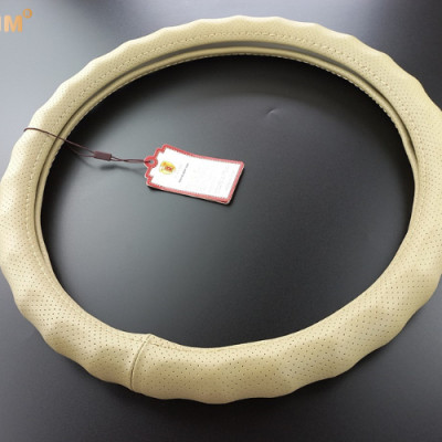 Bọc vô lăng cao cấp Macsim mã 8890 màu be - Chất liệu da thật 100%, khâu tay thủ công size M