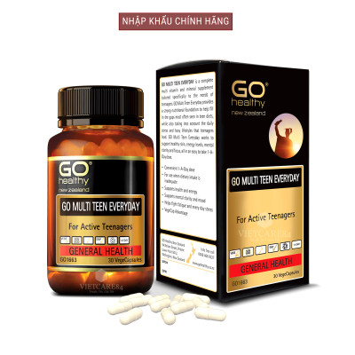 Viên uống cho tuổi teen nhập khẩu chính hãng New Zealand GO MULTI TEEN EVERYDAY (30 viên)  bổ sung 32 vitamin, khoáng chất và một số dưỡng chất hỗ trợ duy trì và tăng cường sức khỏe cho trẻ ở tuổi tăng trưởng, tuổi dậy thì