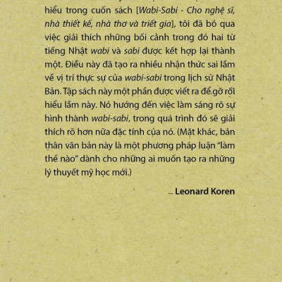 (Bộ 2 tập) WABI – SABI: CHO NGHỆ SĨ, NHÀ THIẾT KẾ, NHÀ THƠ VÀ TRIẾT GIA, NHỮNG SUY NGHĨ THÊM – Leonard Koren – Phan Book