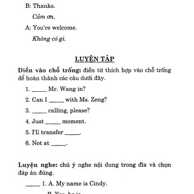 Tiếng Anh Qua Điện Thoại - Kèm CD