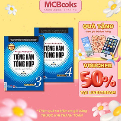 Sách - Tiếng Hàn Tổng Hợp Dành Cho Người Việt Nam - Trung Cấp 3 + 4 - Sách Bài Học - Bản Đen Trắng - Combo 2 Cuốn - MCBooks