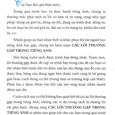 Các Lỗi Thường Gặp Trong Tiếng Anh - Common Mistakes In English - HASA