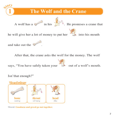 Learn English With Fables 9 - Học Tiếng Anh Qua Truyện Ngụ Ngôn Tập 9: The Wolf And The Crane - Sói Và Hạc