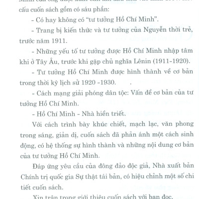 Sự Hình Thành Về Cơ Bản Tư Tưởng Hồ Chí Minh (Xuất bản lần thứ hai, có chỉnh sửa)