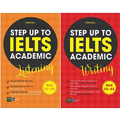 Combo 2Q Sách Luyện Thi Ielts:  Step Up To Ielts Academic Listening  +  Step Up To Ielts Academic Writing