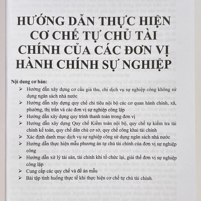 Sách - Hướng Dẫn Thực Hiện Cơ Chế Tự Chủ Tài Chính Của Các Đơn Vị Hành Chính Sự Nghiệp
