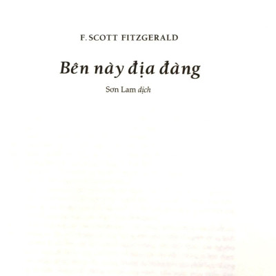 Sách - Bên Này Địa Đàng - This Side of Paradise