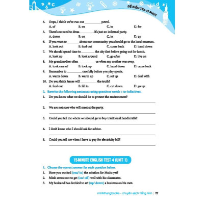 Sách - Global Success - Bộ Đề Kiểm Tra Định Kỳ 4 Kỹ Năng Tiếng Anh Lớp 9 - Có Đáp Án - Tập 1 - Minh Thắng