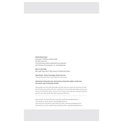 Đầu Tư Vào Vàng - Khoản Đầu Tư Tuyệt Đối An Toàn Thiết Yếu Cho Mọi Danh Mục Đầu Tư (Tái Bản 2024)