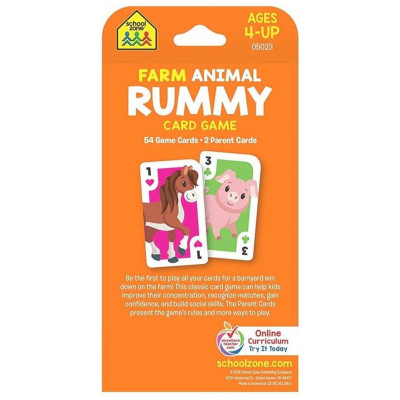 School Zone Farm Animal Rummy Flash Card Game