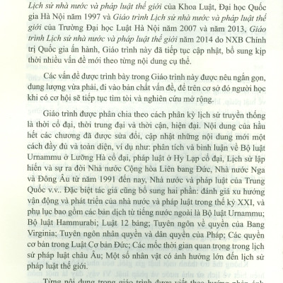Giáo Trình Lịch Sử Nhà Nước Và Pháp Luật Thế Giới - PGS. TS. Nguyễn Minh Tuấn - Tái bản - (bìa mềm)