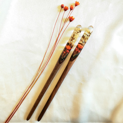 TRÂM CÀI TÓC GỖ-RESIN-ỐNG-SNOWY CAM & SAO 