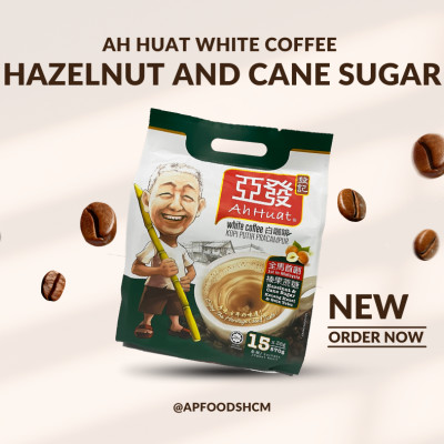 [Gói lẻ] Cà phê trắng ông già hoà tan Malaysia - Vị Hạt phỉ và đường mía (Ah Huat White Coffee - Hazelnut and Cane Sugar)