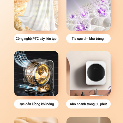 Máy sấy quần áo Lumias WCD-268W Hàng chính hãng