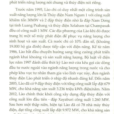 Phát Triển Thủy Điện Của Lào Và Tác Động Đến Việt Nam (Sách chuyển khảo)