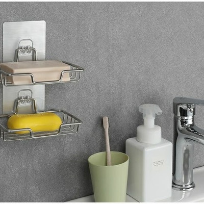 Kệ Inox 304 Đựng Xà Bông Phòng Tắm Dán Tường, Khô Ráo, Tiện Dụng, Dễ Dàng Tháo Lắp, Không Khoan Đục, Dễ Dàng, Tiện Lợi. TakyHome 4039