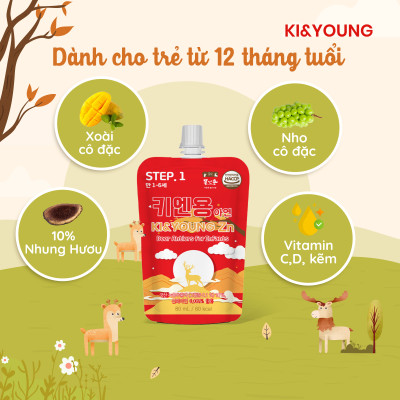 Gạc hươu non/Nước nhung hươu cao cấp Ki&Young cho trẻ từ 1 tuổi - ALADDINVINA