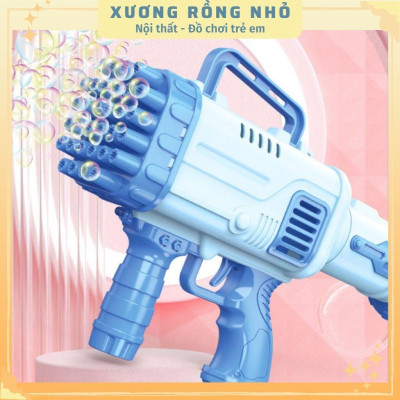 Súng bắn bong bóng xà phòng 32 nòng, máy thổi bong bóng cho bé tặng kèm lọ nước tạo bong bóng