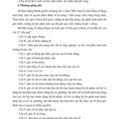 Sổ chi hoạt động công tác Đảng - bản in 2024