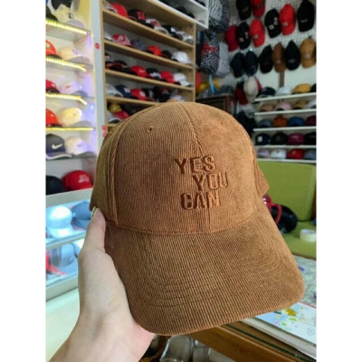  Nón kết lưỡi trai Nhung thêu YES YOU CAN nhiều màu pastel cực xinh