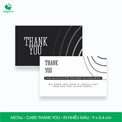 MCT - 9x5.4 cm - 50 Card Thank you, Thiệp cảm ơn khách hàng, card cám ơn cứng cáp sang trọng