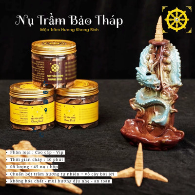 Nụ trầm hương Bảo Tháp Khang Bình Cao Cấp và Vip (45 Nụ) xông nhà chiêu tài lộc , vượng khí hương thơm thanh ngọt dễ chịu