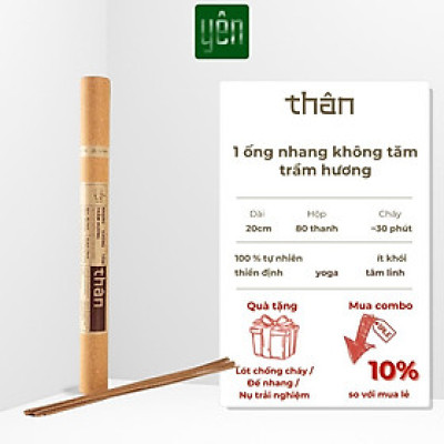 Nhang Trầm Hương Không Tăm Yên Loại Thân, Tâm, Tuệ Sạch Tự Nhiên Ít Khói An Toàn Dùng Thiền Thư Giãn
