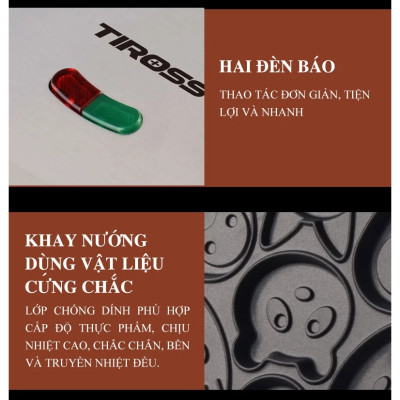 Máy nướng bánh, máy làm bánh snack Tiross TS9672 - Hàng chính hãng