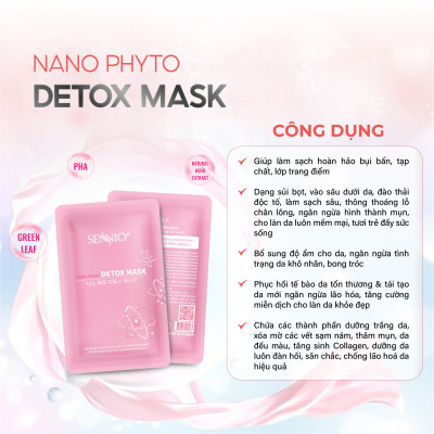 Mặt nạ sủi bọt thải độc Sennio Nano Phyto Detox Mask dưỡng ẩm trắng da gói 5ml SNO 808-48