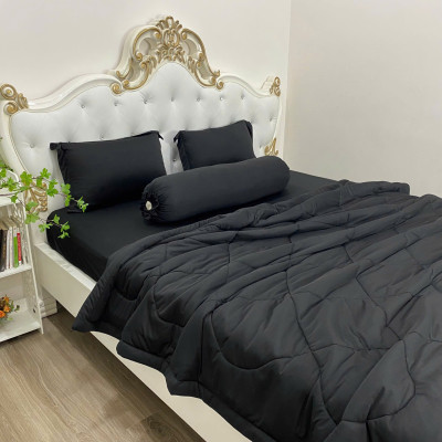 Bộ drap thun Hàn Quốc loại 1 có mền 5 món ( 1 drap + 1 chăn chần bông + 3 áo gối) đủ size