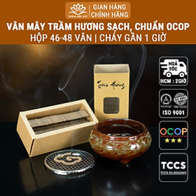 Nhang Vân Mây Trầm Hương Cao Cấp Chất Lượng OCOP - ISO 9001 Xưởng Mộc Việt