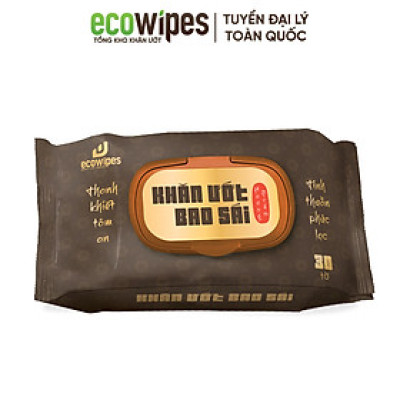 Khăn ướt bao sái lau bàn thờ EcoWipes gói 30 tờ hương Trầm