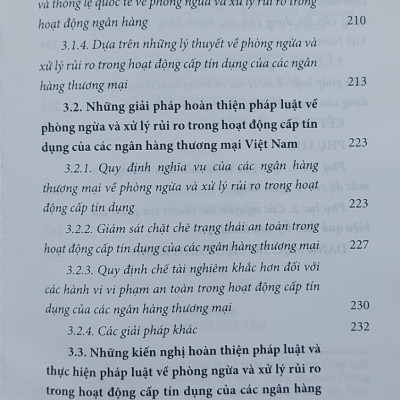 Pháp luật về phòng ngừa và xử lý rủi ro trong hoạt động cấp tín dụng của các ngân hàng thương mại ở Việt Nam