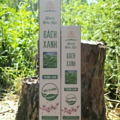 hộp 100 nén Nhang thảo mộc Bách Xanh dài 29cm - không sử dụng hóa chất, ít khói, mùi hương dịu nhẹ