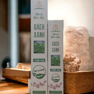 Hộp 100 nén nhang thảo mộc Bách Xanh dài 38cm - không sử dụng hóa chất, ít khói, mùi hương dịu nhẹ