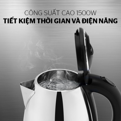 Ấm Siêu Tốc Inox SUNHOUSE HAPPY TIME HTD1055 (1.5L) - Hàng Chính Hãng