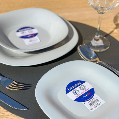 Đĩa (dĩa) thủy tinh cường lực Luminarc Carine Granit 27cm, dùng vi sóng, máy rửa bát, sản xuất Pháp - N6611