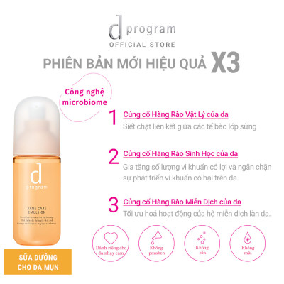Bộ Sản Phẩm Cho Da Mụn Nhạy Cảm d program Acne Care (Nước Cân Bằng 125ml + Sữa Dưỡng 100ml)