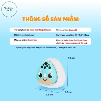 Bộ chạm nhảy tăng chiều cao đồ chơi vận động bật nhảy cho bé có đếm số (tặng kèm thước)